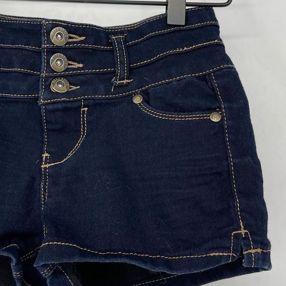 Blue Spice High Waist Stretch Denim Shorts - Picture 3 of 7